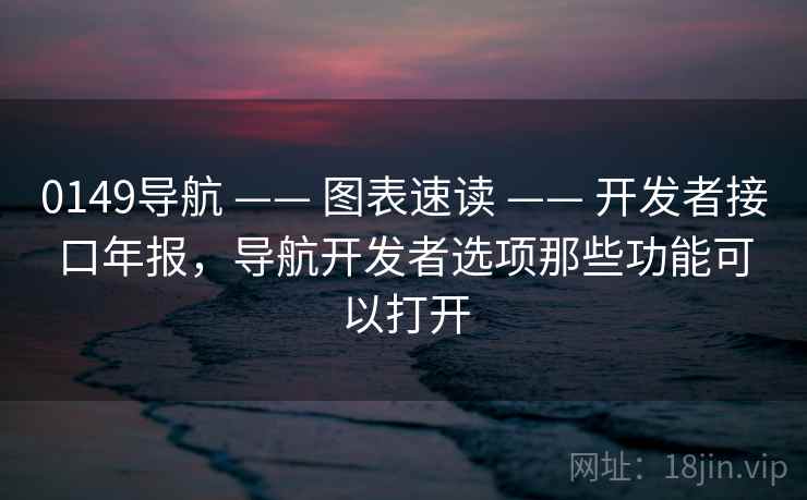 0149导航 —— 图表速读 —— 开发者接口年报，导航开发者选项那些功能可以打开